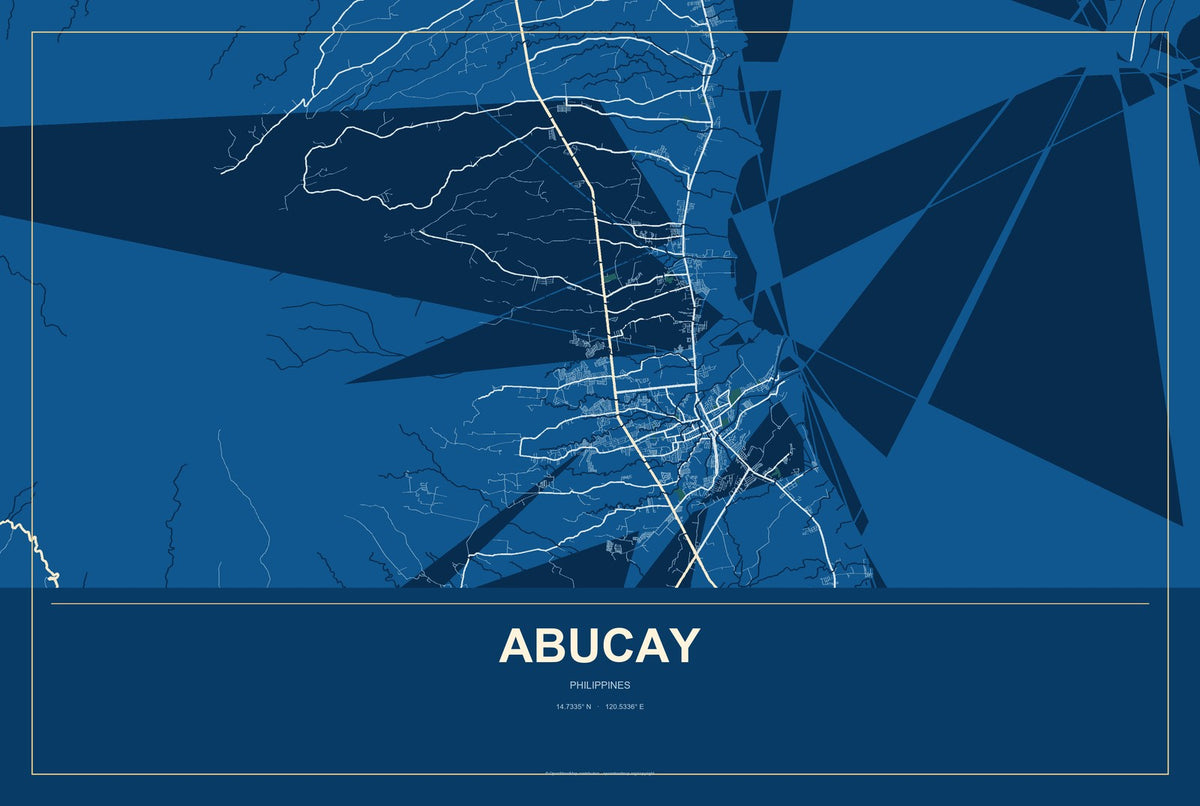 Abucay, Philippines City Map Aluminum Sign in Harbor Cobalt style