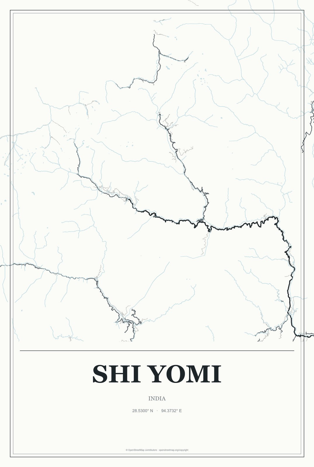 Shi Yomi, India City Map Aluminum Sign in Gallery Air style