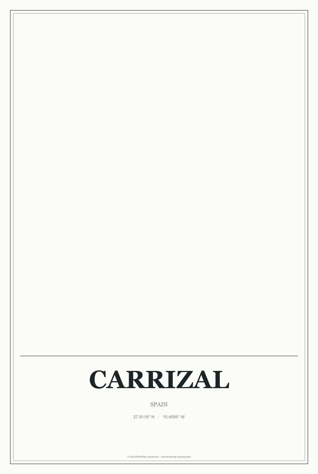 Carrizal, Spain City Map Aluminum Sign in Gallery Air style