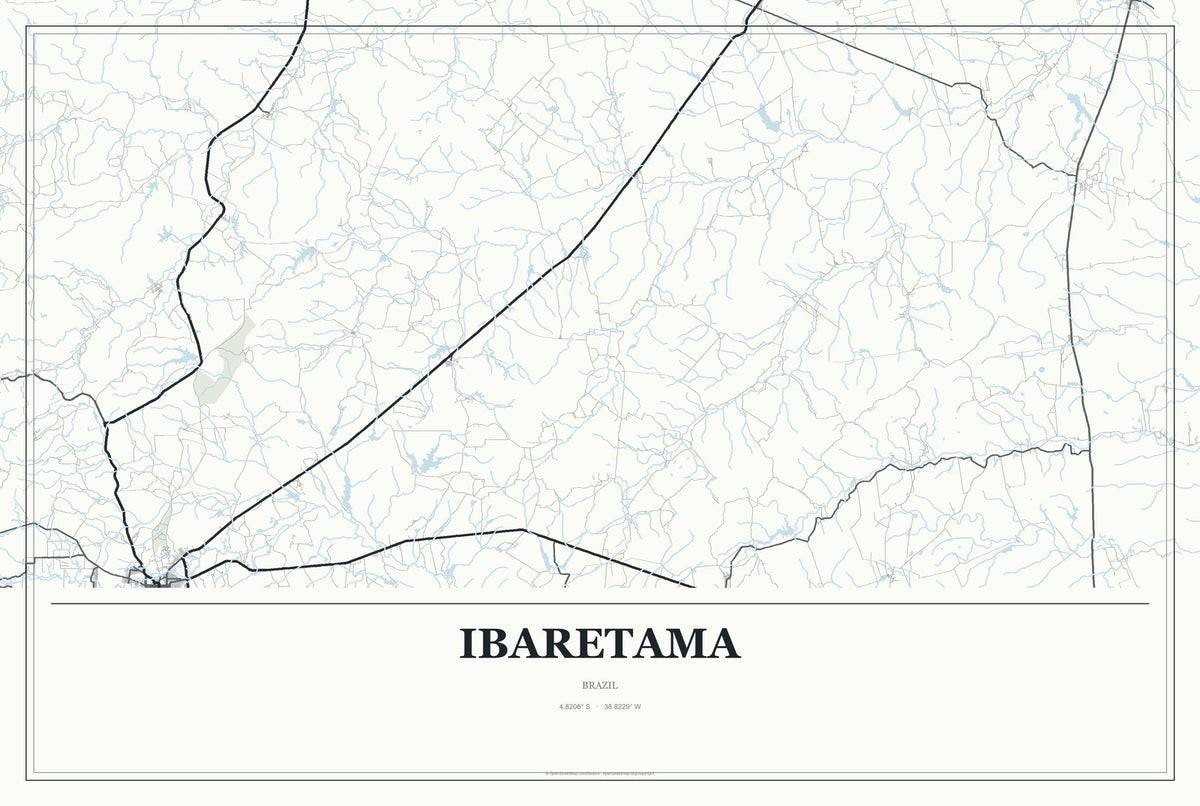 Ibaretama, Brazil City Map Aluminum Sign in Gallery Air style