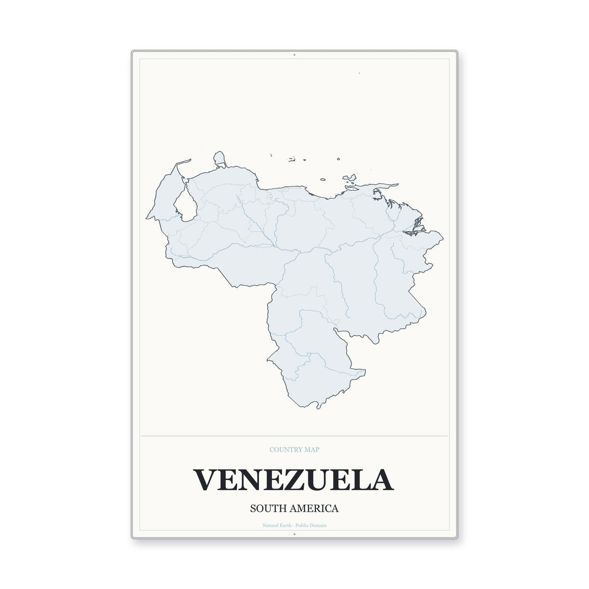 Venezuela Country Map Aluminum Sign in Gallery Air style