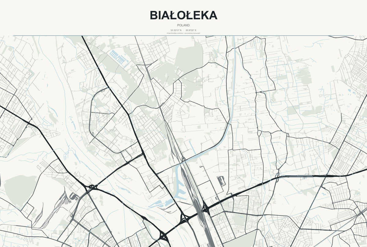 Białołeka, Poland City Map Aluminum Sign in Headline Atlas style