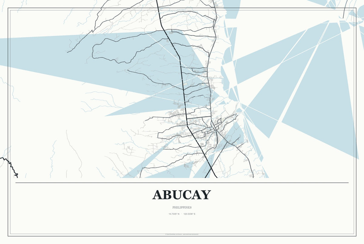 Abucay, Philippines City Map Aluminum Sign in Gallery Air style