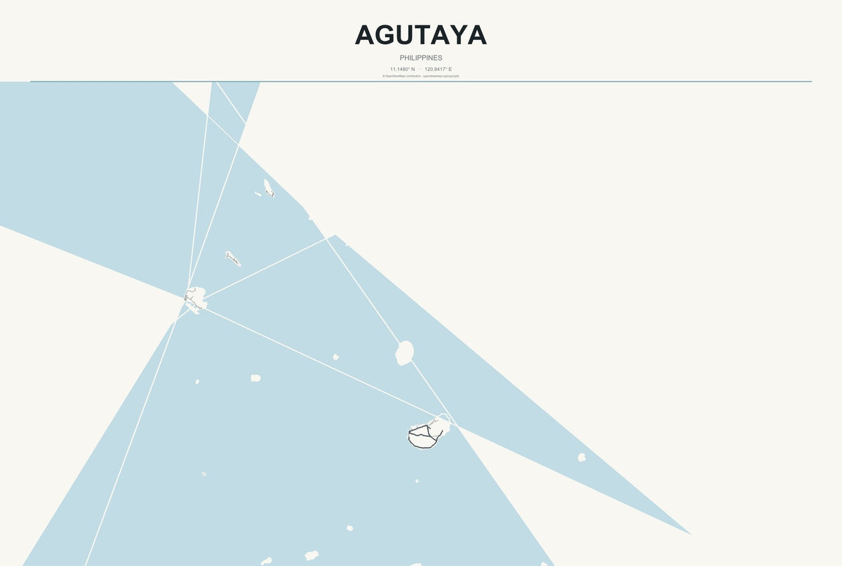 Agutaya, Philippines City Map Aluminum Sign in Headline Atlas style