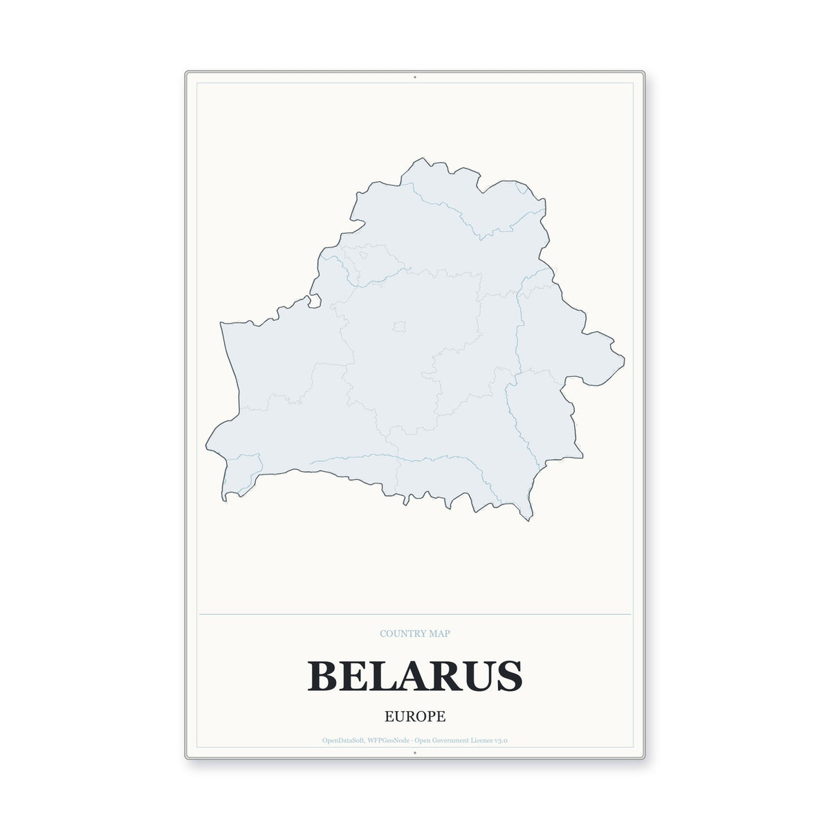 Belarus Country Map Aluminum Sign in Gallery Air style
