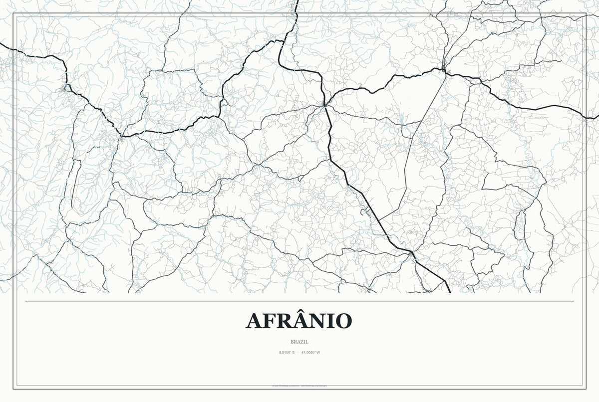 Afrânio, Brazil City Map Aluminum Sign in Gallery Air style