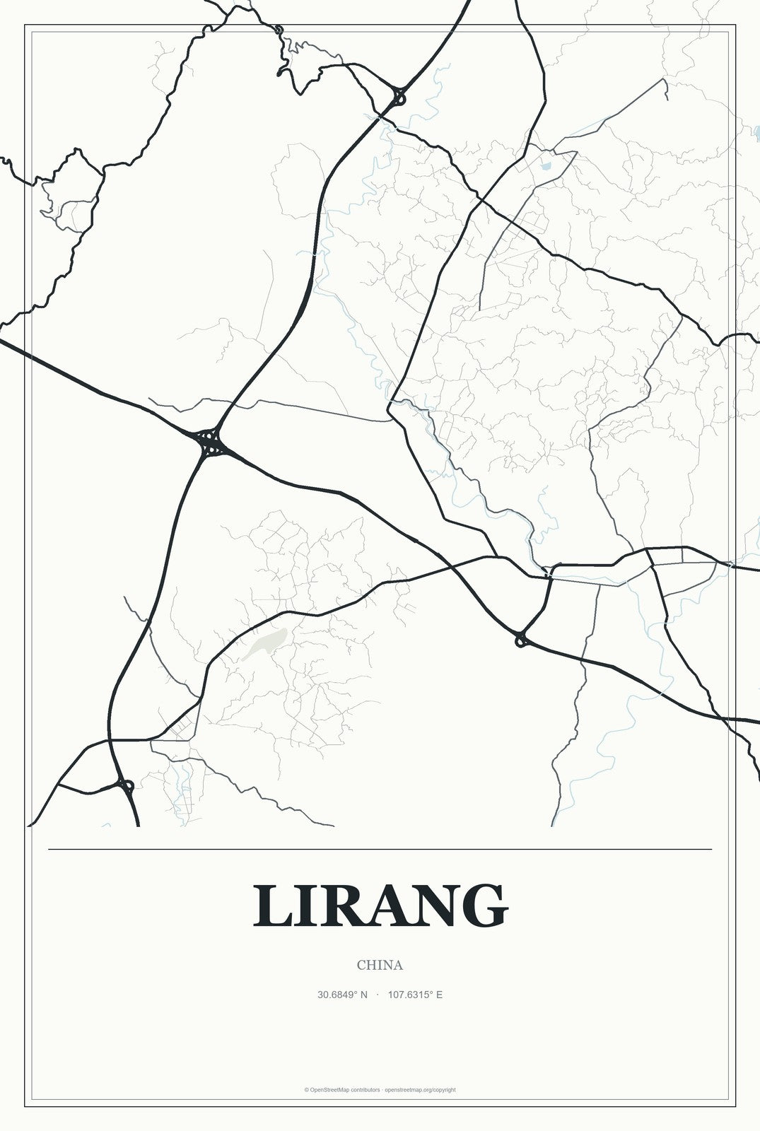 Lirang, China City Map Aluminum Sign in Gallery Air style