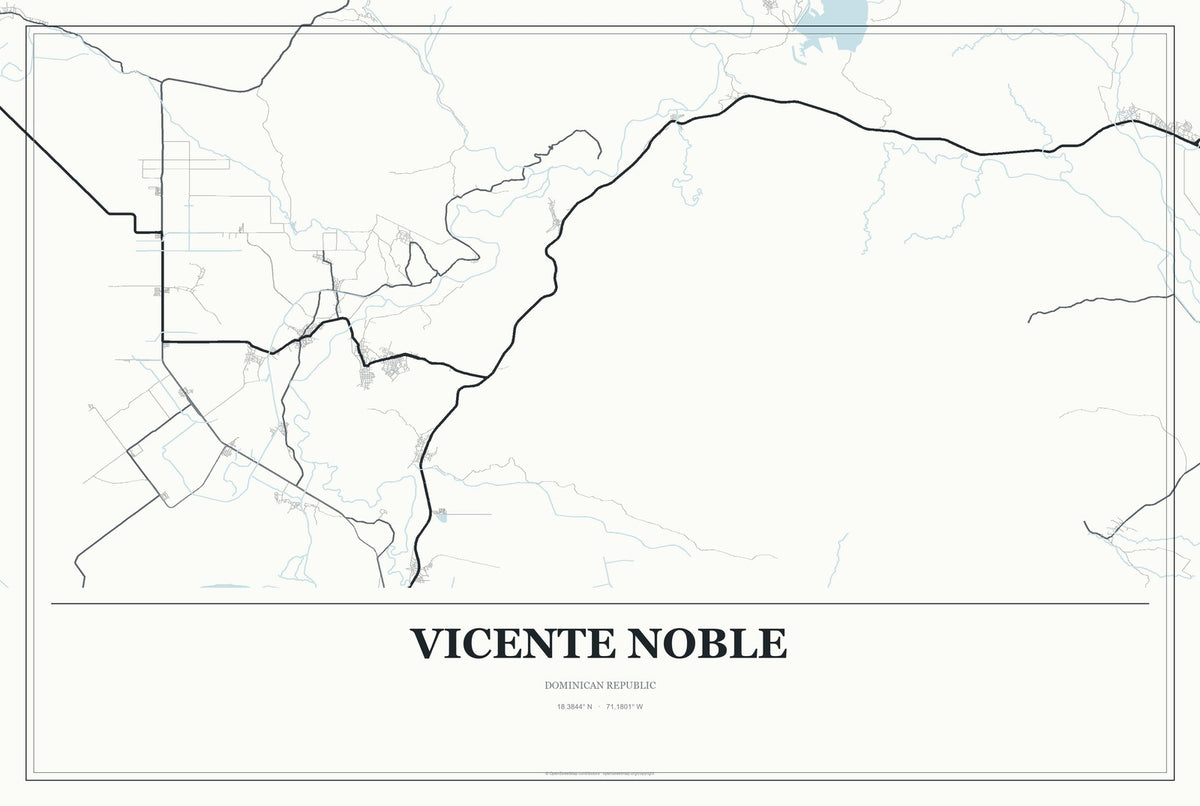 Vicente Noble, Dominican Republic City Map Aluminum Sign in Gallery Air style