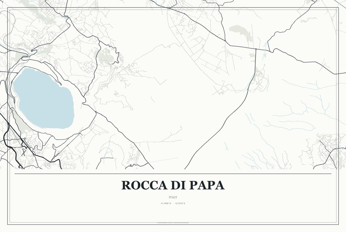 Rocca di Papa, Italy City Map Aluminum Sign in Gallery Air style