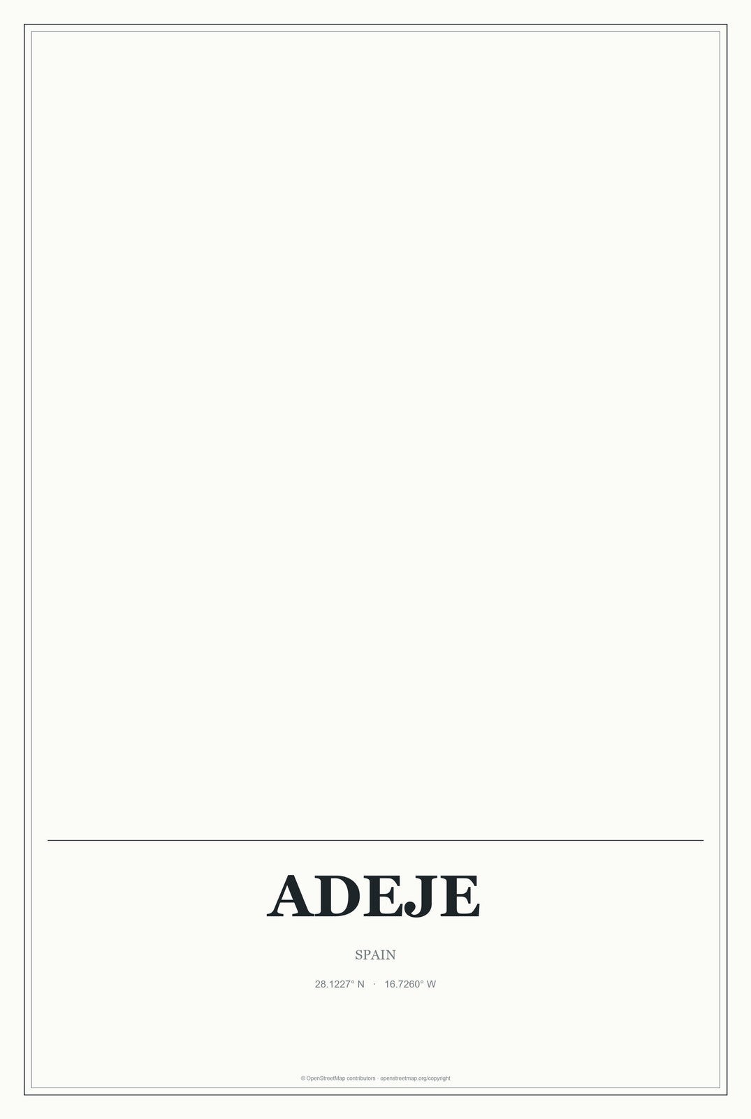 Adeje, Spain City Map Aluminum Sign in Gallery Air style