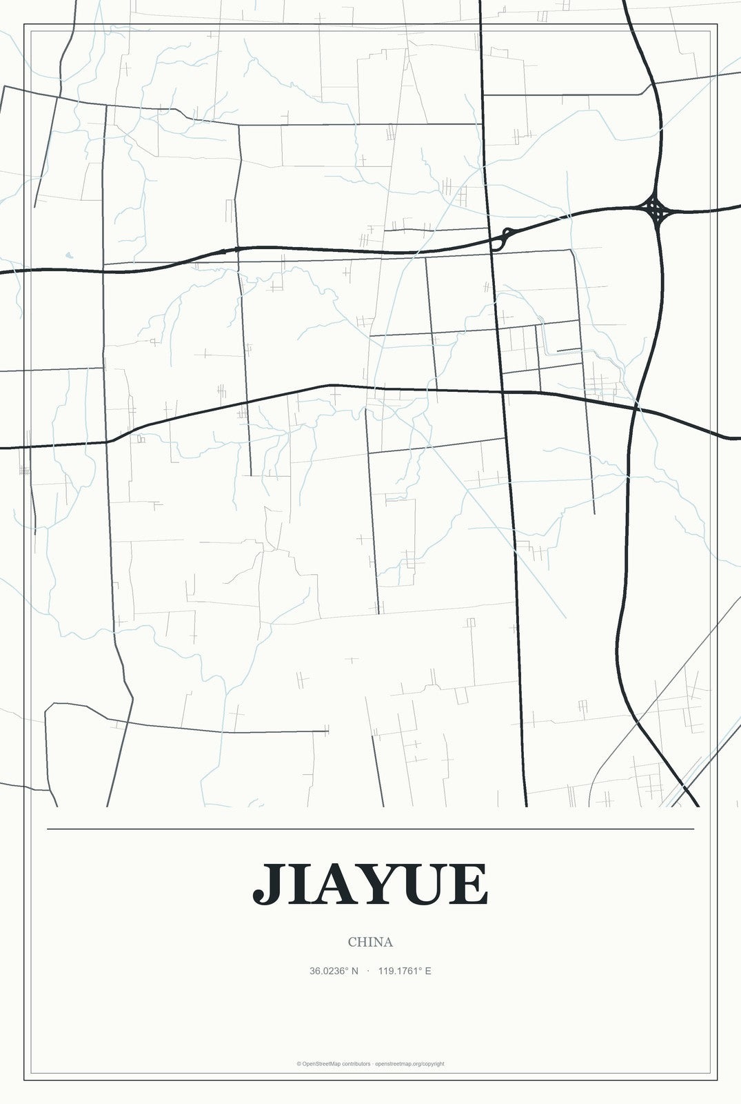 Jiayue, China City Map Aluminum Sign in Gallery Air style