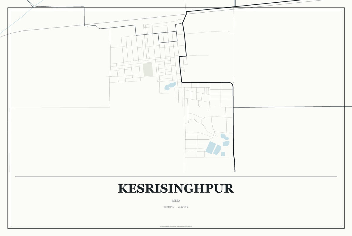 Kesrisinghpur, India City Map Aluminum Sign in Gallery Air style