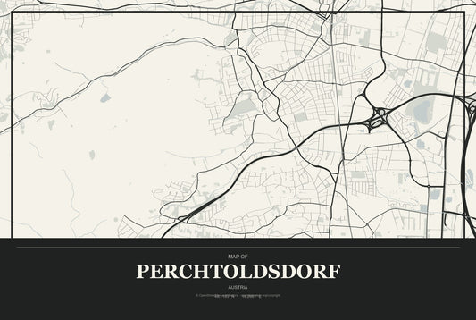 Perchtoldsdorf, Austria City Map Aluminum Sign in Museum Plaque style