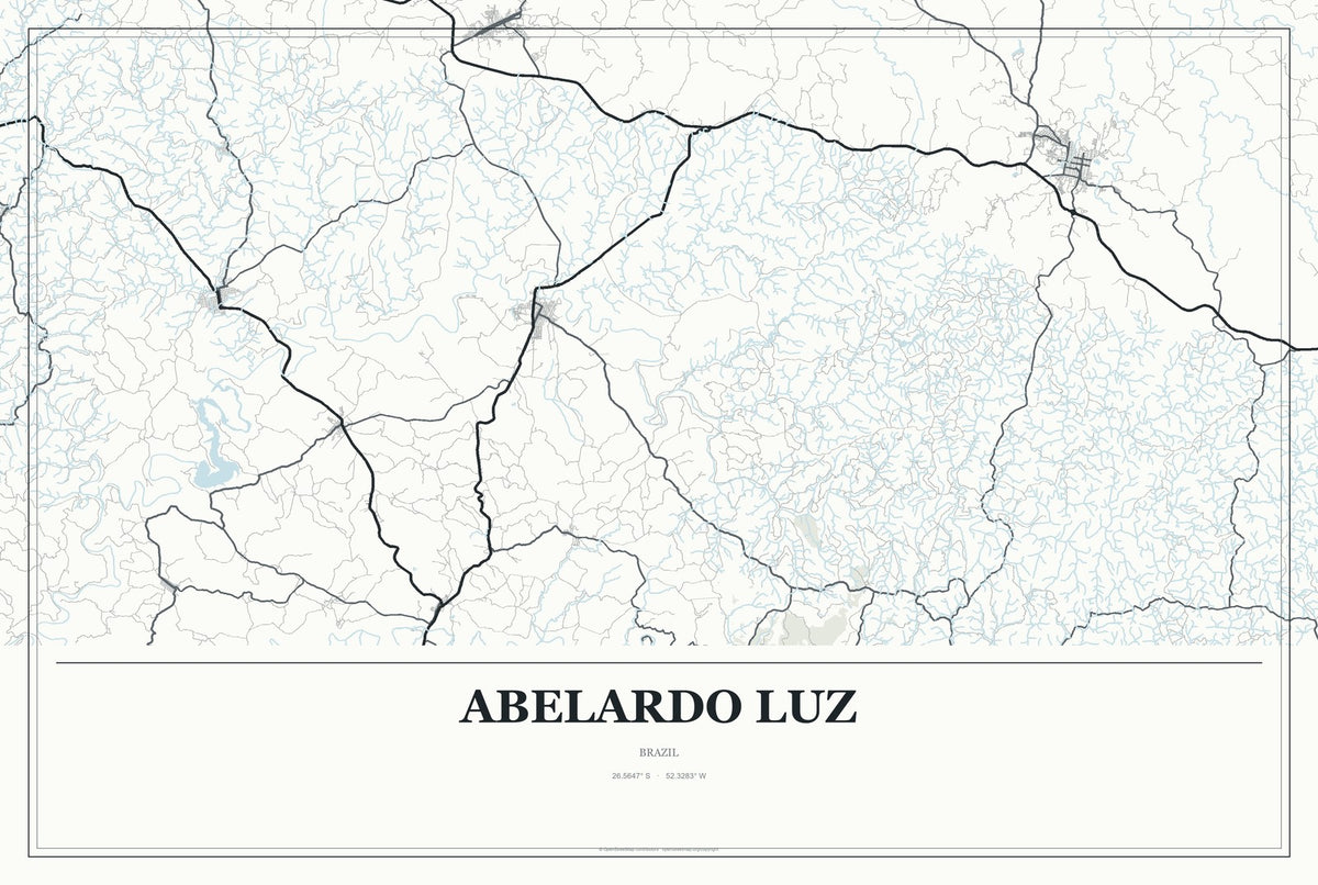 Abelardo Luz, Brazil City Map Aluminum Sign in Gallery Air style