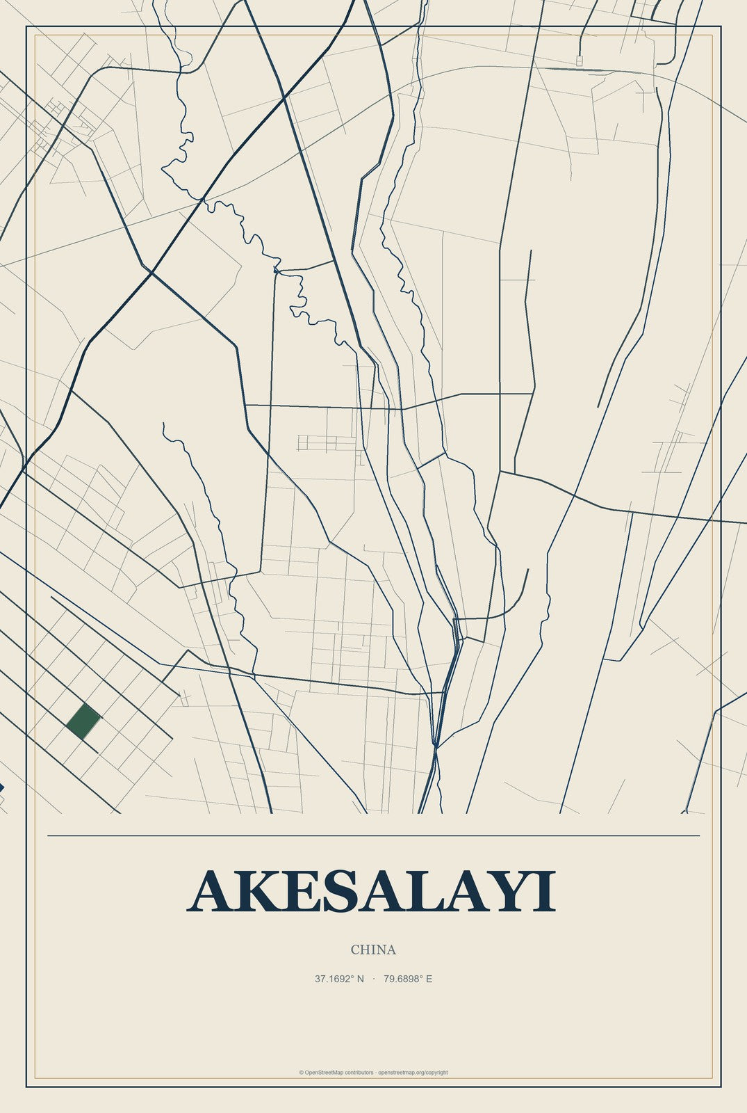 Akesalayi, China City Map Aluminum Sign in Coastal Cutout style