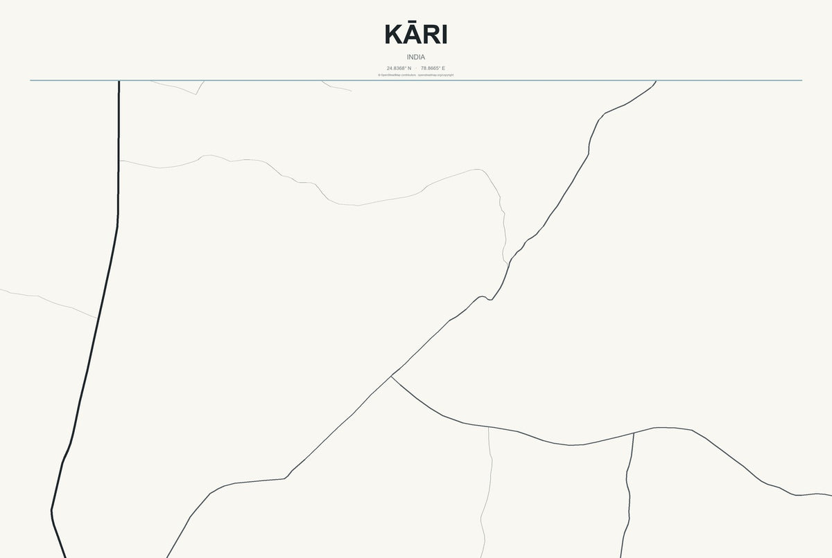 Kāri, India City Map Aluminum Sign in Headline Atlas style