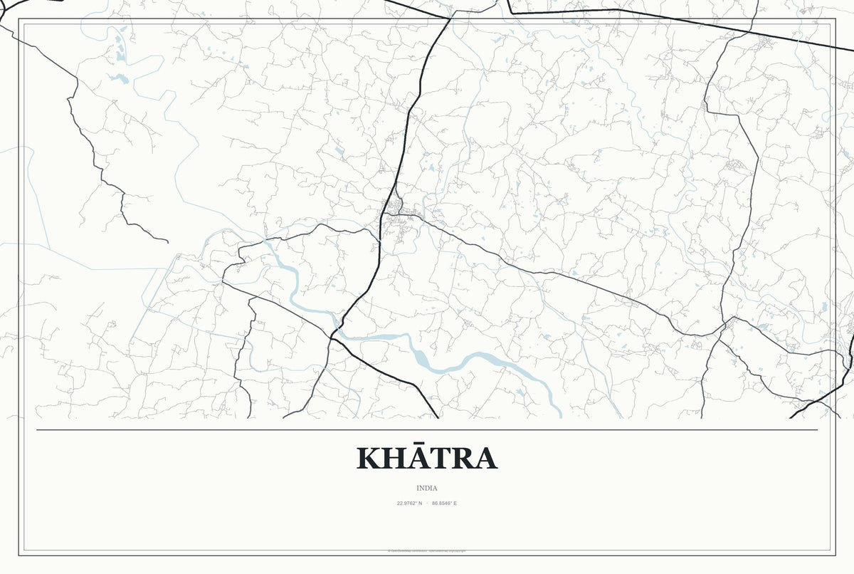 Khātra, India City Map Aluminum Sign in Gallery Air style