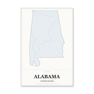 Alabama map in Gallery Air style