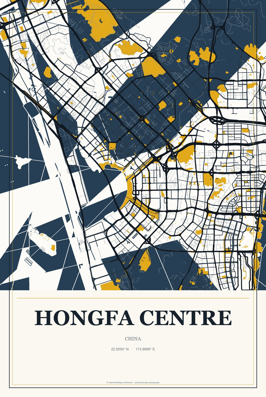 Hongfa Centre, China City Map Aluminum Sign in Citrine Modern style