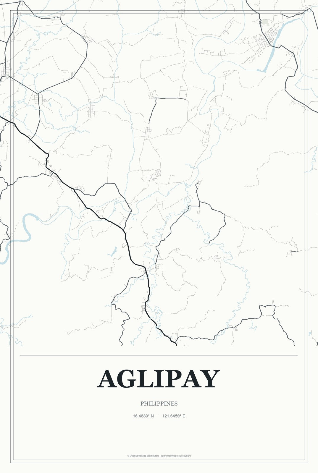 Aglipay, Philippines City Map Aluminum Sign in Gallery Air style