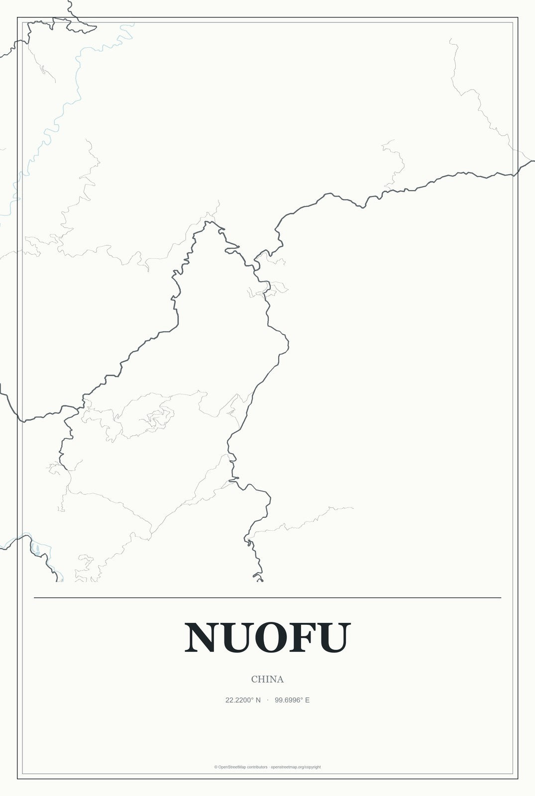 Nuofu, China City Map Aluminum Sign in Gallery Air style