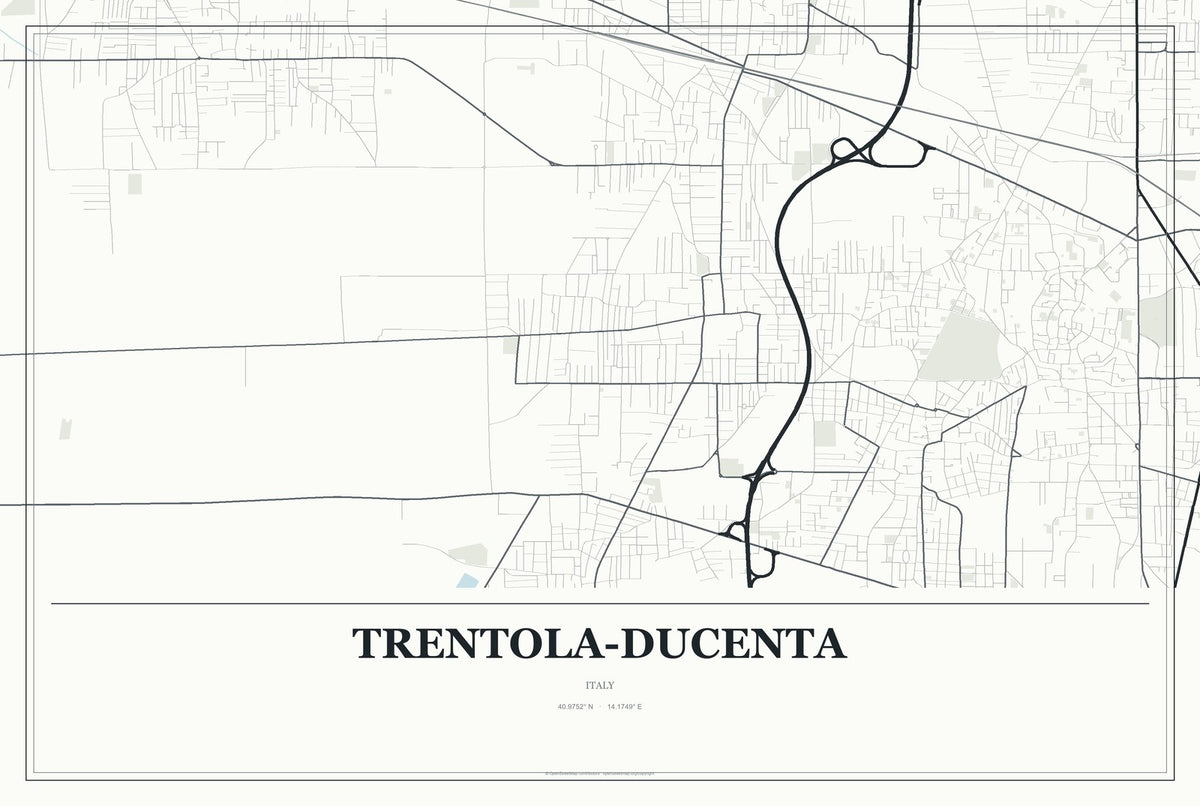 Trentola-Ducenta, Italy City Map Aluminum Sign in Gallery Air style