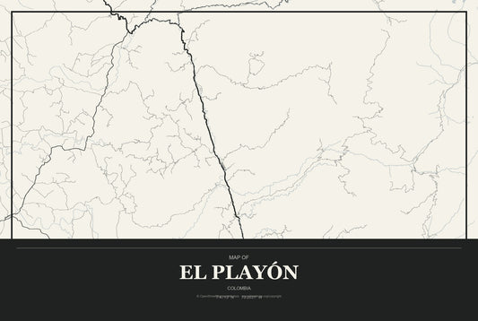 El Playón, Colombia City Map Aluminum Sign in Museum Plaque style