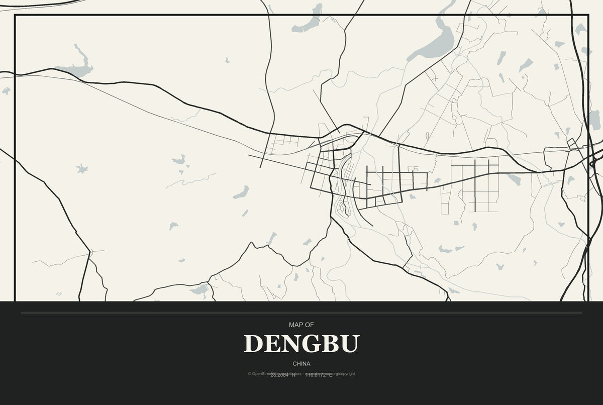 Dengbu, China City Map Aluminum Sign in Museum Plaque style