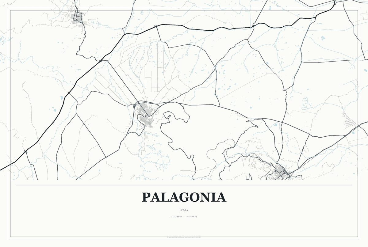 Palagonia, Italy City Map Aluminum Sign in Gallery Air style