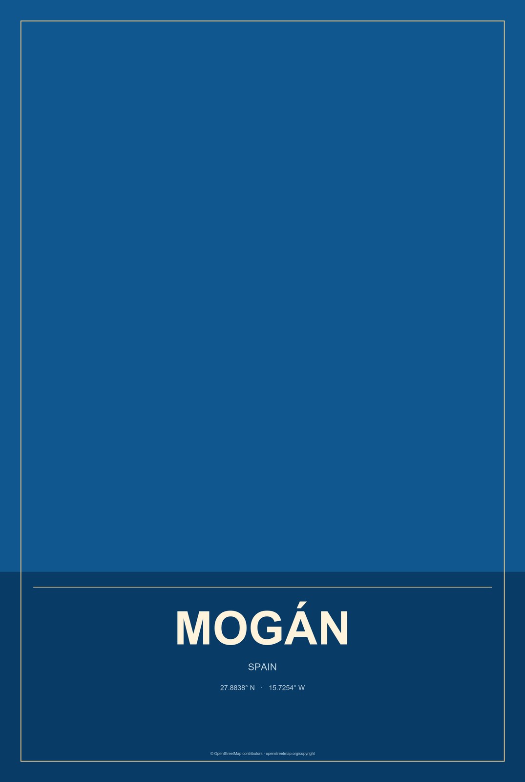 Mogán, Spain City Map Aluminum Sign in Harbor Cobalt style