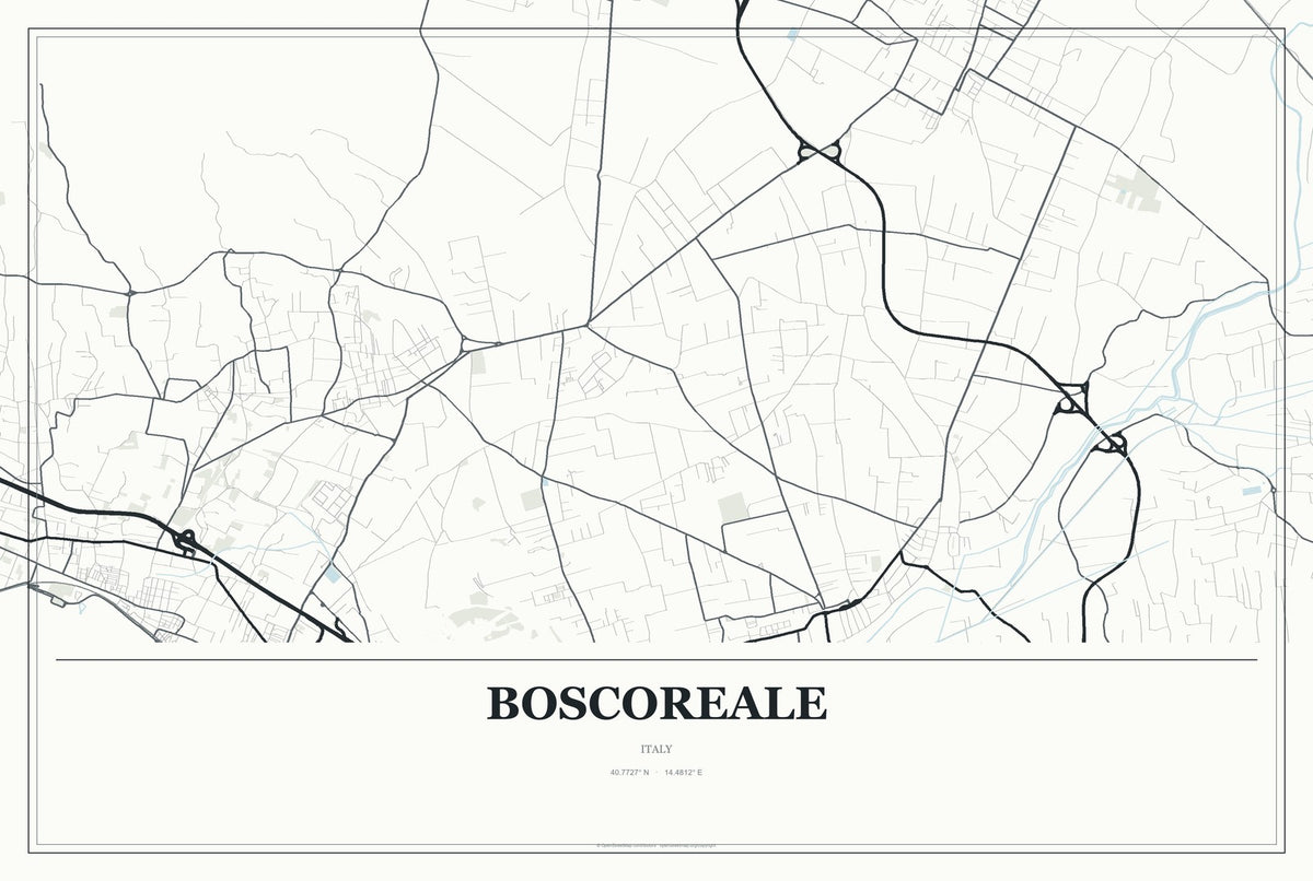 Boscoreale, Italy City Map Aluminum Sign in Gallery Air style