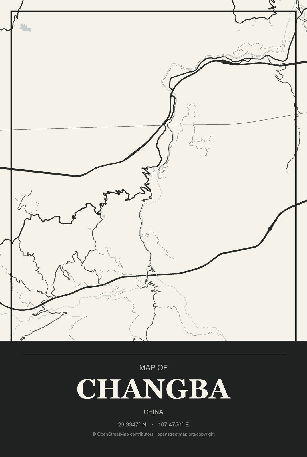 Changba, Gansu, China City Map Aluminum Sign in Museum Plaque style