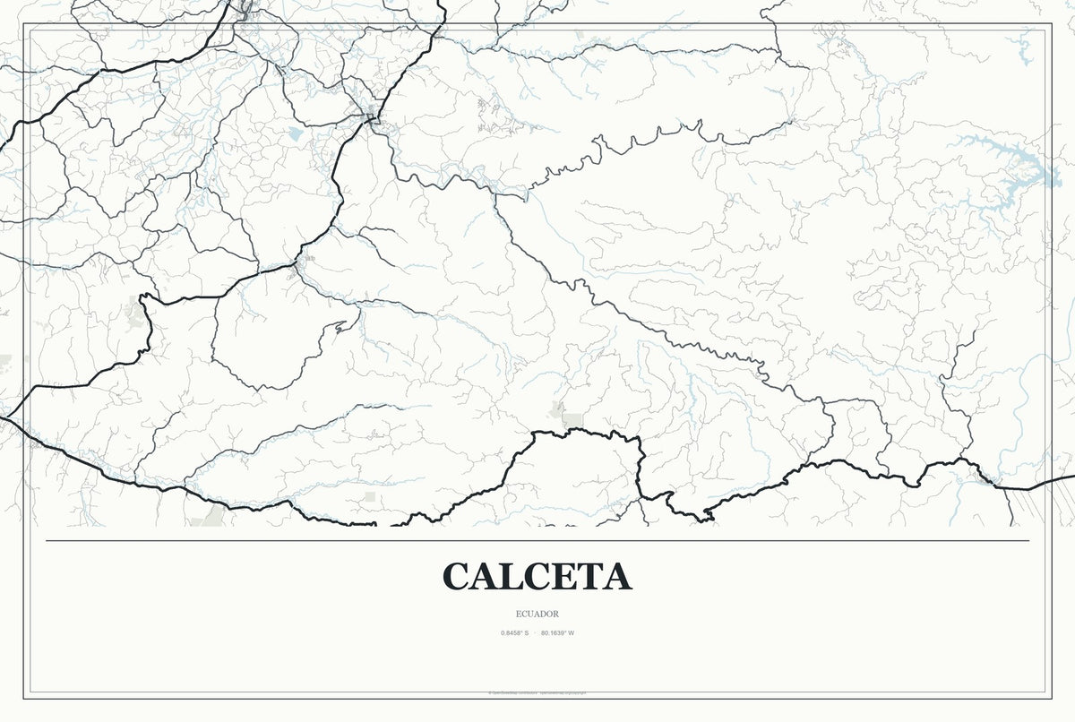 Calceta, Ecuador City Map Aluminum Sign in Gallery Air style