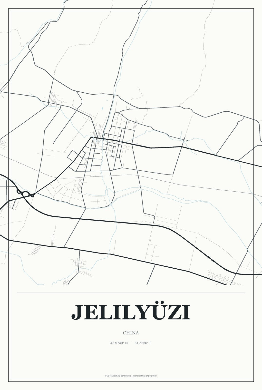 Jelilyüzi, China City Map Aluminum Sign in Gallery Air style
