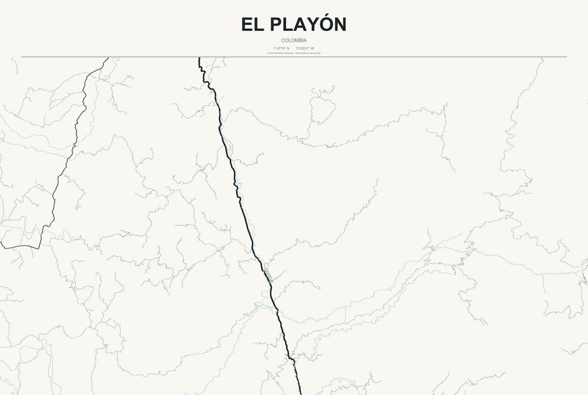 El Playón, Colombia City Map Aluminum Sign in Headline Atlas style