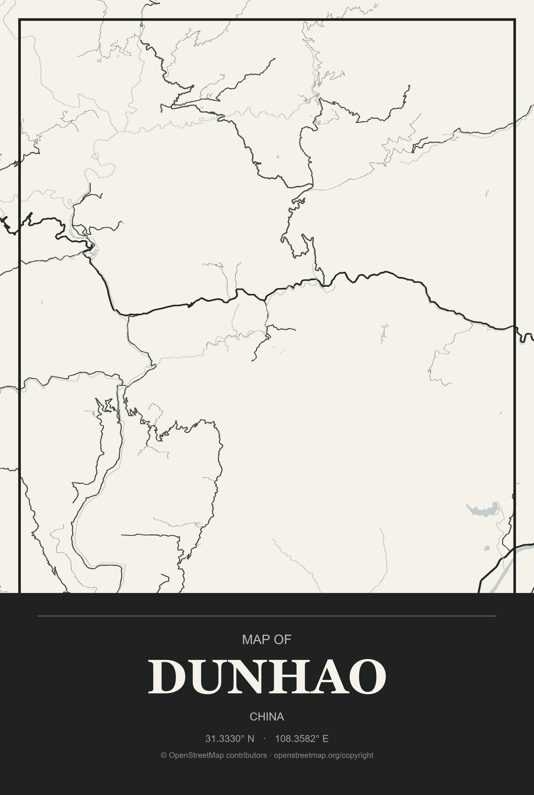 Dunhao, China City Map Aluminum Sign in Museum Plaque style