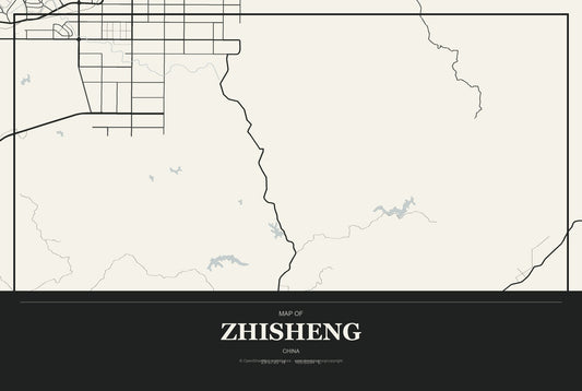 Zhisheng, China City Map Aluminum Sign in Museum Plaque style