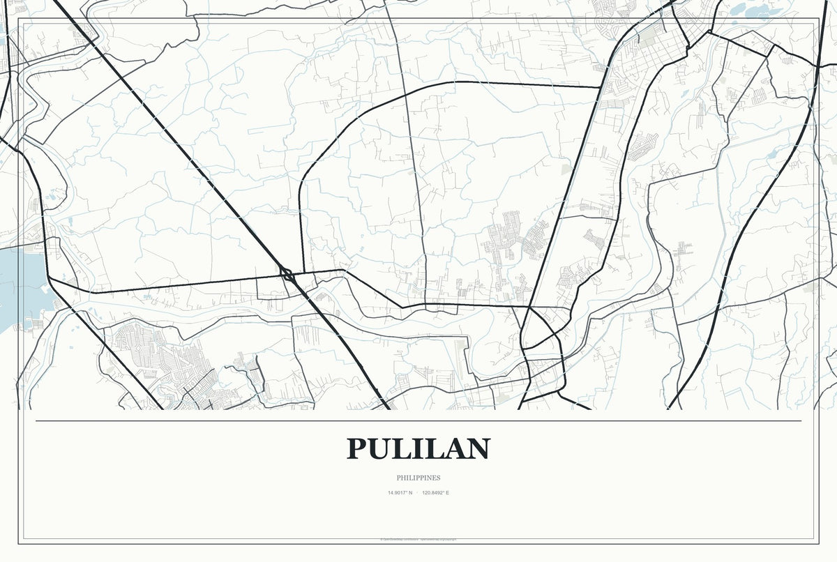 Pulilan, Philippines City Map Aluminum Sign in Gallery Air style