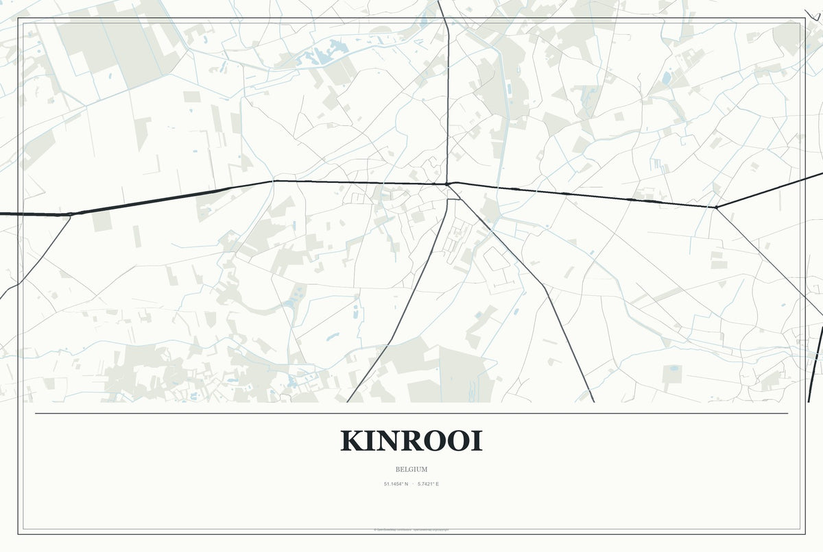 Kinrooi, Belgium City Map Aluminum Sign in Gallery Air style