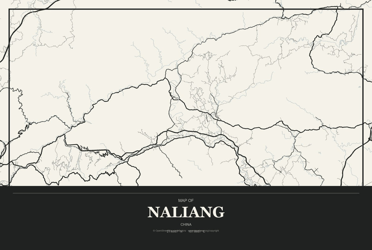 Naliang, China City Map Aluminum Sign in Museum Plaque style
