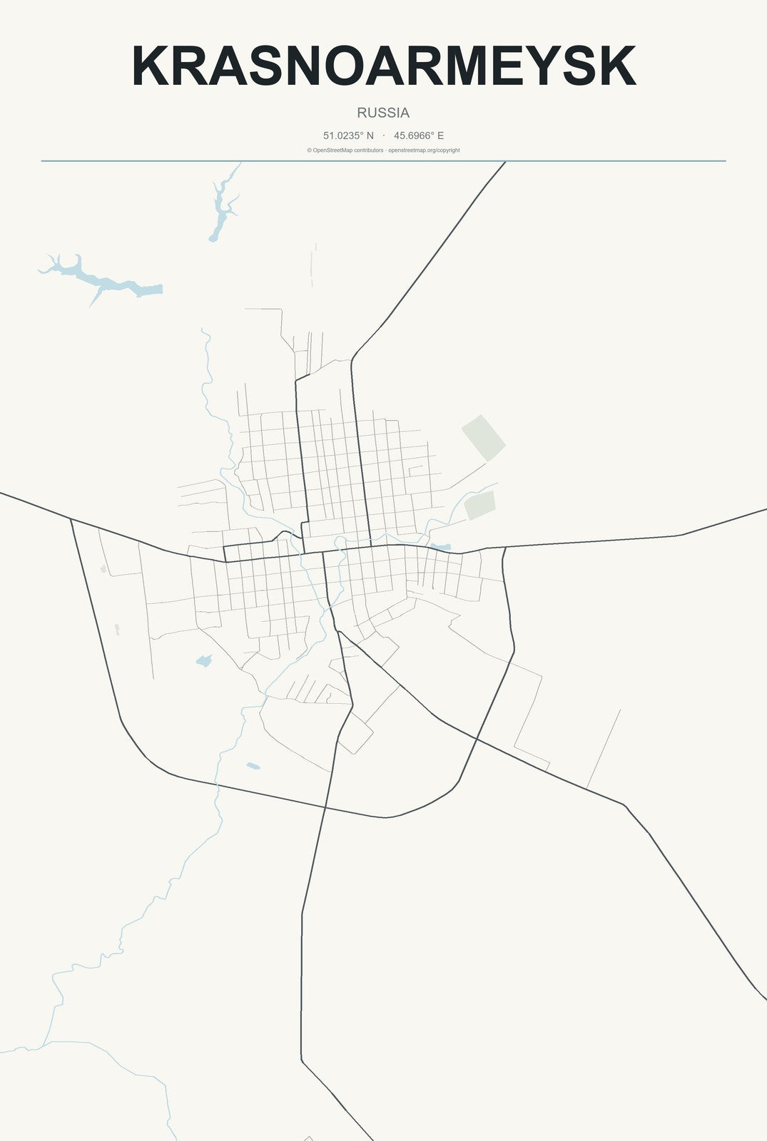 Krasnoarmeysk, Moscow Oblast, Russia City Map Aluminum Sign in Headline Atlas style