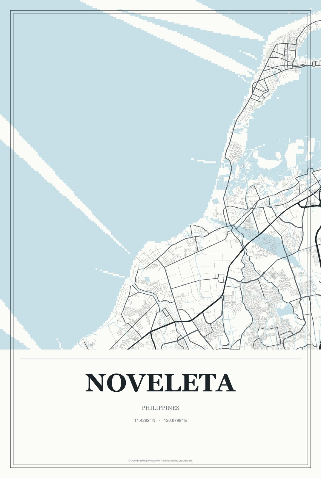 Noveleta, Philippines City Map Aluminum Sign in Gallery Air style