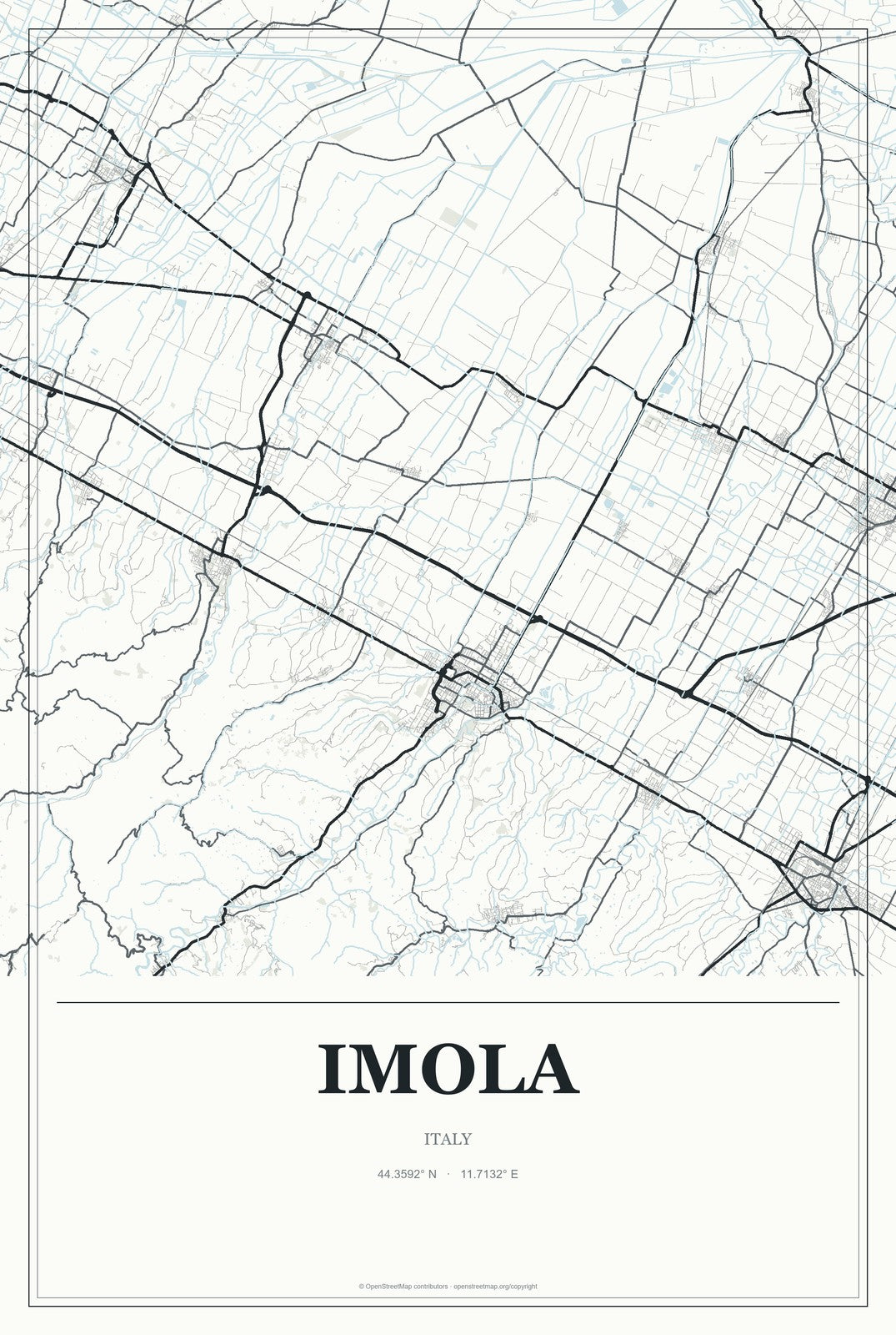 Imola, Italy City Map Aluminum Sign in Gallery Air style
