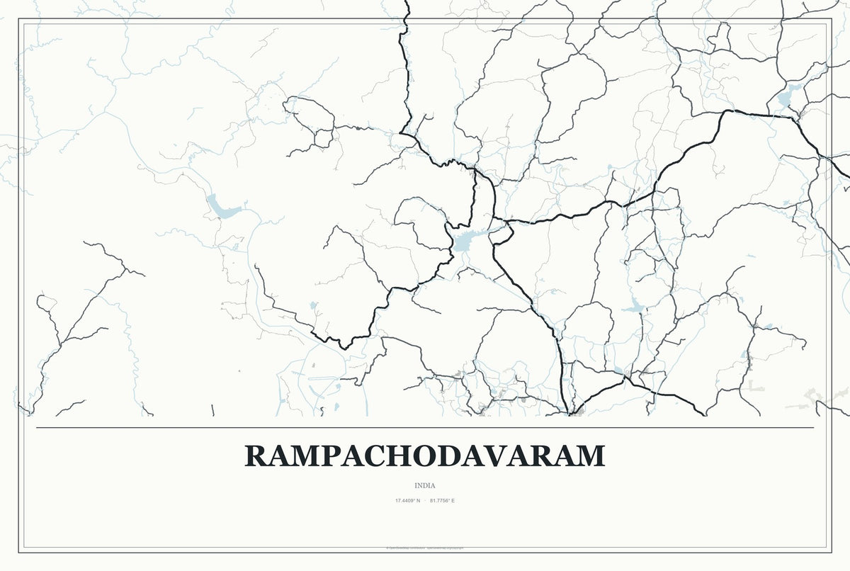 Rampachodavaram, India City Map Aluminum Sign in Gallery Air style