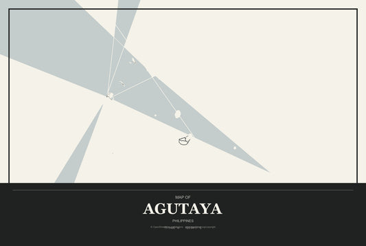 Agutaya, Philippines City Map Aluminum Sign in Museum Plaque style