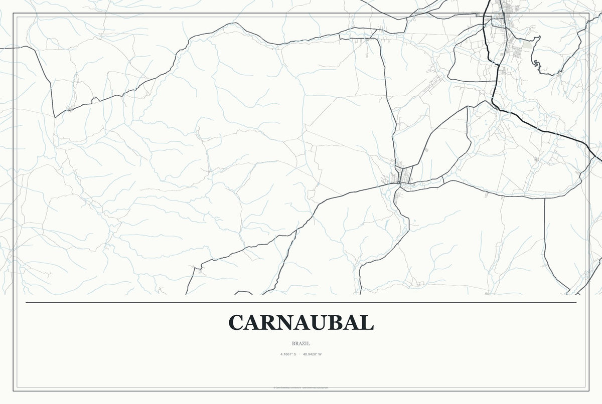 Carnaubal, Brazil City Map Aluminum Sign in Gallery Air style