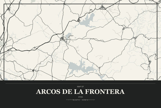 Arcos de la Frontera, Spain City Map Aluminum Sign in Museum Plaque style