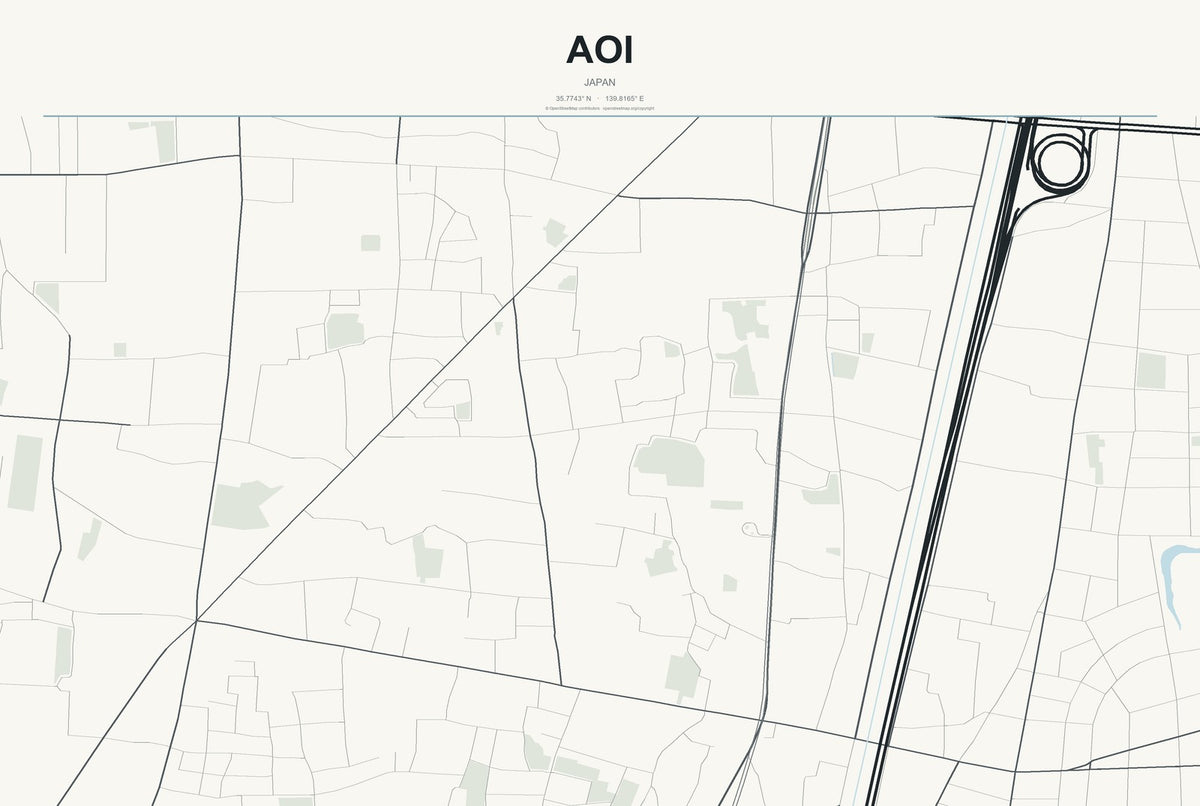 Aoi, Japan City Map Aluminum Sign in Headline Atlas style