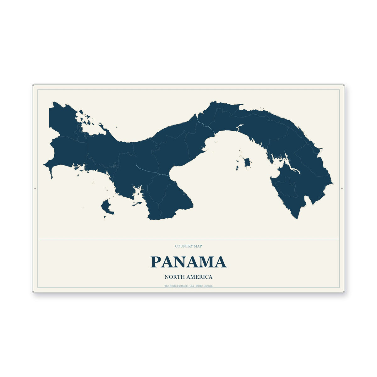 Panama Country Map Aluminum Sign in Coastal Cutout style