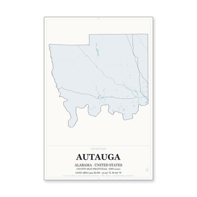 Autauga County, Alabama map in Gallery Air style